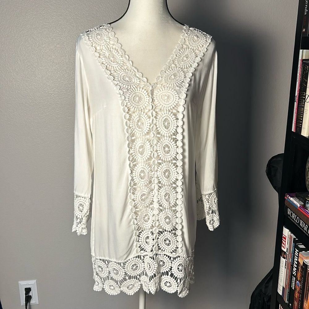 Womens White Swim Cover (Size M)